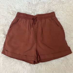 Universal Thread Paperbag Style Pull-on Shorts Rust Burnt Orange XS